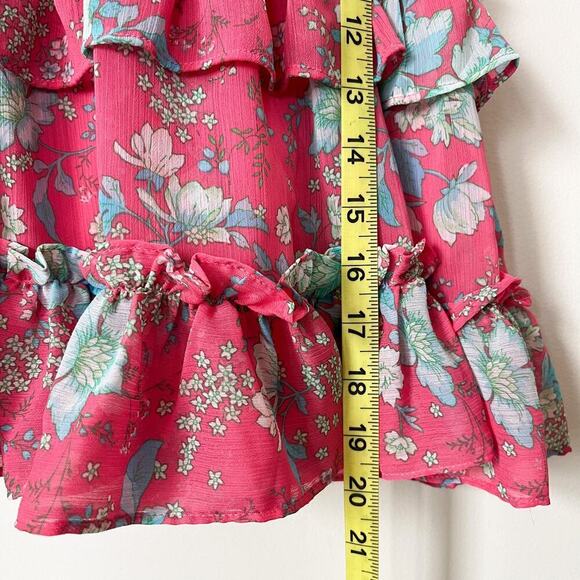 Janie and Jack Pint Tart Floral Tiered Ruffle Dress 2T Spring Easter Bow - Picture 8 of 11